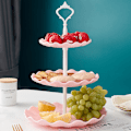 Miniatyrbillede 5 af 5: 1 stk. Kageopsats Hvid Plast Dessertbord Stativ Sæt 4 stk. 3-lags Cupcake Display Stativ Kagebakke Rack Serveringsbakke Kagedisplaytårn til Style 3