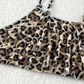 Miniatyrbild 3 av 7: 5-14 år barnbaddräkt för tonåring flickor Leopard bikini set delade tvådelade sommar flicka badkläder black 9-10