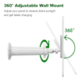 Miniatyrbilde 2 av 4: Solcellepanel 4W for Eufy Eufycam 2/2 Pro/2C/2C Pro/E Veggfeste med 3 meter strømkabel hvit 1 stk y