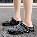 Miniatyrbilde 5 av 7: Sommer Menn Sandaler Lette Eva Menn Casual Sko Hull Sko Tøfler Kjærlighet Hjem Hage Utendørs Mann Strand Flat Tøfler Stor Størrelse 499 Hvit 43