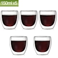 Miniatyrbillede 1 af 7: 80ml dobbeltvægget glaskop 2/12ST Transparent håndlavet varmebestandig tedrikkesæt Espresso kaffe Mælkekrus Gaver 5stk 150ml Som vist