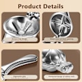 Miniatyrbilde 7 av 8: Kastanjeknuser i aluminiumlegering - Kastanjekjøtt-skreller - Bærbar med tverrskiver og rillet brett - Ergonomisk nøtteknekker