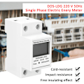 Miniatyrbild 5 av 5: LCD-skärm med bakgrundsbelyst display 5-80A 2P enfas multifunktions energimätare lämplig för verktygsrum