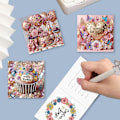 Miniatyrbild 4 av 8: Handgjorda Diamantkonst Julhälsningskort Set, 12/8/6/4 Pack, DIY Semesterkort HK044