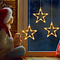 Miniatyrbilde 7 av 7: LED-stjerner Julelys 3 stk Lys Juleinnendørs Vindu Lys Dekorasjon 8 Moduser IP44 For Jul Bryllup Fest Soverom Balkong Dekorasjon Plug
