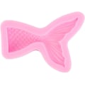 Miniatyrbillede 2 af 4: Silikoneform til bageform, fondant og slikfremstilling i form af en havfruehale, 2-delt sæt, stor & lille Pink Large and Small