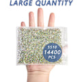 Pikkukuva 4 / 4: 14400 kpl AB-kristalli litteitä strassit DIY- käsitöihin, SS10, 2,7-2,9 mm Crystal AB SS10/14400pcs