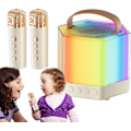 Pikkukuva 1 / 8: Kannettava Karaoke-kaiutin | RGB-valaistus, 2 langatonta mikrofonia - Täydellinen juhliin ja tapahtumiin White