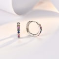 Miniatyrbild 3 av 5: 925 Sterling Silver Små Creolörhängen för Kvinnor Flickor 8mm Cubic Zirconia Huggieörhängen Hypoallergena Broskörhängen