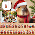 Miniatyrbillede 4 af 8: Capybara Julekalender, Akryl Julepynt til Jul 2024 Style