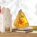 Miniatyrbillede 3 af 8: Julebordslampe, julebordslampe, julelyslampeholder | Varmglød veranda lampe lys, batteridrevet sengelampe til indendørs-/udendørsdekorationer äldre