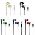 Miniatyrbild 4 av 5: Snygga flätade linje stereomusik hörlurar för in-ear-headset utan mikrofonhörlurar Svart Black