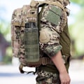 Miniatyrbild 2 av 6: Vattenflaska Pouch Vattenflaska Sleeve Bag Molle Pouch Camping Flaskhållare för ryggsäck Vandring Cykling Brun Grön