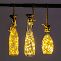 Miniatyrbillede 2 af 8: 6 stk 2 m 20 LED solcelledrevne korkformede lyskæder vandtætte