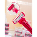 Miniatyrbilde 2 av 7: 1 håndtak 18 blader / Menn og kvinner kroppshår bikini sikkerhets barberblad kvinne hår fjerning barbering shaver erstatningshoder SKY BLUE
