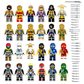 Miniatyrbillede 1 af 5: Sæt med 24 go minifigurer Kai Jay Sensei Wu Mästerbyggnad farverig farverige colourful one size