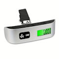 Miniatyrbillede 6 af 6: Bærbar vægt, digital LCD-skærm 110lb/50kg Elektronisk kuffert hængende kuffert vejer Silvery