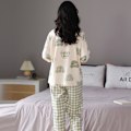 Miniatyrbild 4 av 5: Pyjamas Dam bomull långärmad byxor pullover tunn kläder