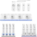 Miniatyrbillede 1 af 8: Wii Controller Lade Station, 4 i 1 Controller Lade Dock med 4 stk. 2800mAh Genopladelige Batteripakker til Wii/Wii U Spil Fjernbetjening Hvid White