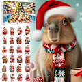 Miniatyrbillede 6 af 8: Capybara Julekalender, Akryl Julepynt til Jul 2024 Style two