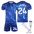 Pikkukuva 1 / 2: Chelsea Kotipaita Lapsille 2024-2025 - Kotikenttä James Nro 24 - Sukat 16 No. 24 - Socks 16