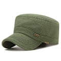 Miniatyrbillede 4 af 7: Ny Klassisk Casual Snapback-hat i Bomuld Udendørs Sport Cap Flad Militær Kadet Cap Stil Design Sort