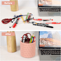 Miniatyrbillede 5 af 9: Makeup børsteholder - 360° roterende multifunktionel penneholder til skrivebord, multifunktionel opbevaringsboks til kontorstation