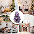 Miniatyrbillede 4 af 8: Amethyst Krystal Snemand Figur - 3D Julekollektion Miniature Amethyst