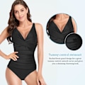 Miniatyrbild 4 av 7: HUTUT Dam Baddräkt, Slim Fit Tummy Control, Hög Midja Schwarz-XL XL