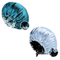 Miniatyrbilde 1 av 5: Reversible Vanntett Silke Satin Justerbar Nattlue (Blå+Sjøgrønn) 2 stk farge 3 color 3