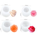 Miniatyrbillede 4 af 8: 4 stk. Rose Silikonform DIY Valentinsdag Roseformet Isform Whisky Smuk Blomsterform til Fest Bar Is Terning Skimmelbakker