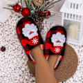 Miniatyrbillede 8 af 8: Komfortable Jule-Tøfler til Mænd og Kvinder, Elg-Plush Design Santa Claus G 42/43 EU