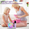 Pikkukuva 4 / 4: Mini Karaoke-laite lapsille (4-12+) - Bluetooth-kaiutin kahdella mikrofonilla Purple 1 Mic