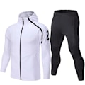 Miniatyrbilde 5 av 7: Herre Sportswear Set Fotballtrøye Fotballtreningsklær Herre Løping Hoodie Jakker Langarmet Treningsoverall Sport Sweat Suit Jersey black XXL Jersey black XXL