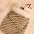 Miniatyrbild 7 av 8: Plush Kattsäck, Tvättad Stor Kattsäng, Mysig Plushväska för Vintern Brun 36 x D 25 x H 25 cm