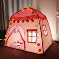 Miniatyrbillede 4 af 7: Børnetelt Indendørs Udendørs Legetrægård Tipi Prinsesse Slot Sammenklappelig Cubby Legetøj Telt Enfant Rum Hus Teepe E Legehus lys