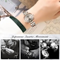 Miniatyrbillede 4 af 6: Analogt Kvarts Ur til Kvinder Vandafvisende 30m Ur Mode Diamant Ur Romertal Armbåndsur med Rustfrit Stål Armbånd til Kvinder Grå Gray