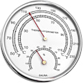 Miniatyrbild 3 av 6: Bastutermometer Fahrenheit 4,9 tum 2 i 1 metallbastutermometer och hygrometer med hängande hål fickbar termometer för rumsbastu Tillbehör utomhusliv
