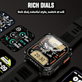 Miniatyrbild 4 av 7: Ny 5,11 cm Robust Militär Smart Klocka Herr För Android IOS Fitness Klockor Ring Smartwatch Blod Syre Klocka 100+ Sport Klocka Herr + Box Svart