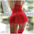 Miniatyrbillede 6 af 7: Ny Sexet Underkläder Mode Kvinnor Transparent Spets Nattlinne Klänning Babydoll Strömmar Mesh Erotiska Underkläder Sex Nattkläder Vit One Size