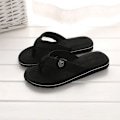 Miniatyrbilde 1 av 7: Avslappnade Tofflor för Män Flip Flops Strand Sandaler Sommar Icke-Slipp Platta Slides Män Tofflor Inomhus Skor Man Man Man Slipp Perre Svart 41
