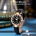 Miniatyrbillede 3 af 7: Damer Mode Ure Kvinder Rustfrit Stål Armbåndsur Elegant Læder Armbåndsur Analog Kvarts Damer Ur Kvinder Vært Ur Sort Black