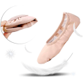 Miniatyrbilde 4 av 5: Balettsko for jenter Dansesko for gutter i mykt skinn HVIT WHITE 33