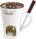 Tealys Fondue Sæt, Keramisk Smeltepot til Chokolade og Desserter Beige