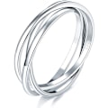 Miniatyrbillede 1 af 10: 925 Sterling Sølv Ring Triple Interlocked Rolling Hig