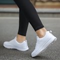 Miniatyrbilde 3 av 7: Kvinner Casual Sko Mote Pustende Turgåing Mesh Plattsko Sneakers Hvit Kvinnelige Skodor A08Hvit 38