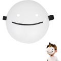 Miniatyrbild 1 av 5: Drömmask, Halloween White Smile Mask, The Dream - Mask Music Song Video samma, Sångarmask, Fest SQBB
