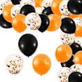 Miniatyrbillede 1 af 5: 96 stk Halloween Konfetti Balloner - Sort Orange Helium Latex Dekoration