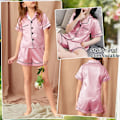 Miniatyrbilde 6 av 7: Barn Silke Satin Pyjamas, 2-delt Kortsermet PJs Sett for Gutter & Jenter, Myk Nattøy