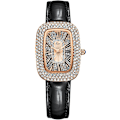 Miniatyrbillede 1 af 7: Dames Diamant Ure Analog Kvarts Rhinestone Armbåndsur Kvinder Elegant Ur Læderarmbånd Vandafvisende Ur Sort Black